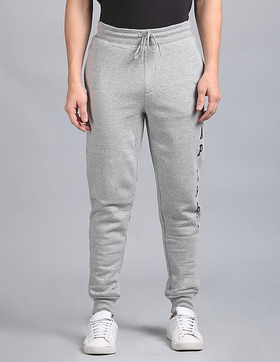 Buy GAP Men Grey Heathered Logo Joggers