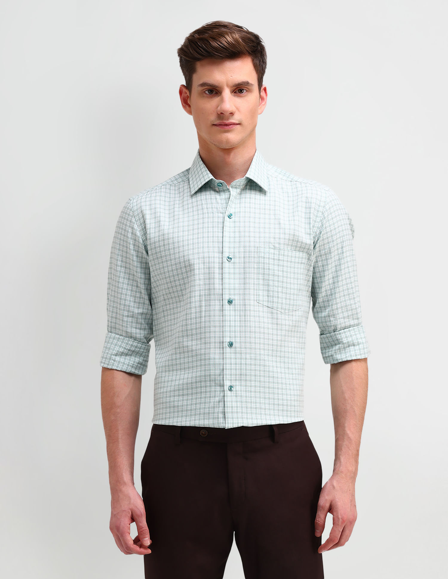 Arrow Slim Fit Plaid Checked Shirt