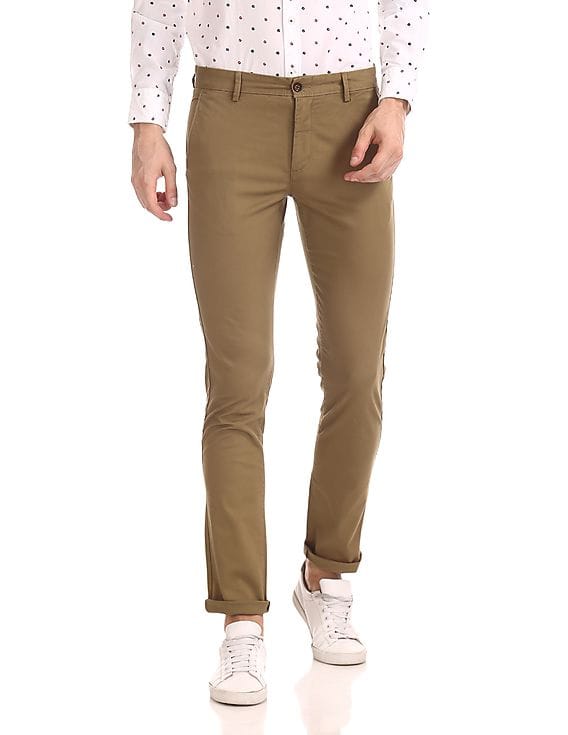 Buy Arrow Sports Chrysler Slim Fit Solid Trousers - NNNOW.com