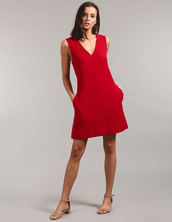 gap red dress Women's Mixed Media Drop-Waist Mini by Washed Size M Learn more at Women's Red Dresses & Jumpsuits