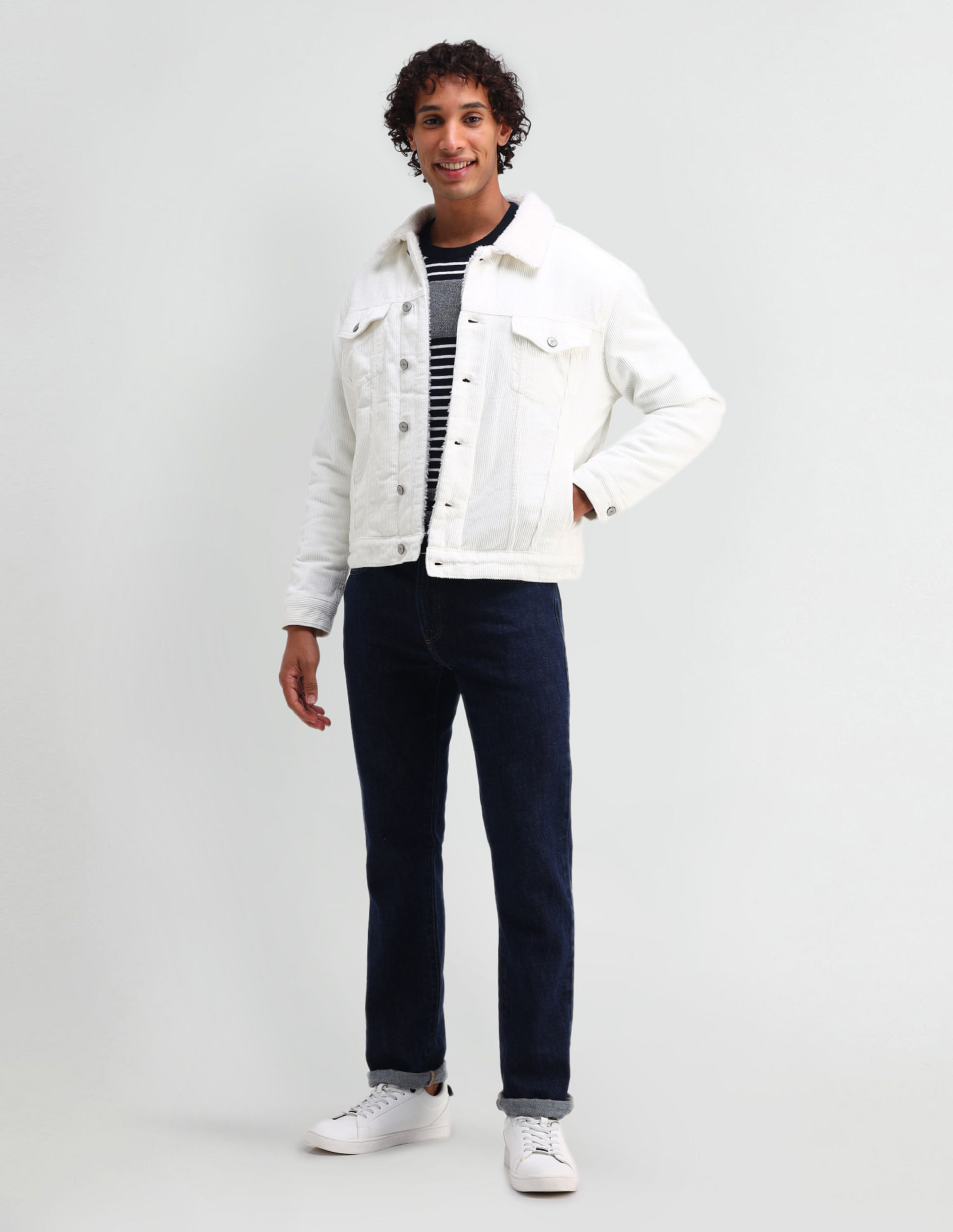 U.S. Polo Assn. Denim Co. Slim Fit Corduroy Sherpa Jacket