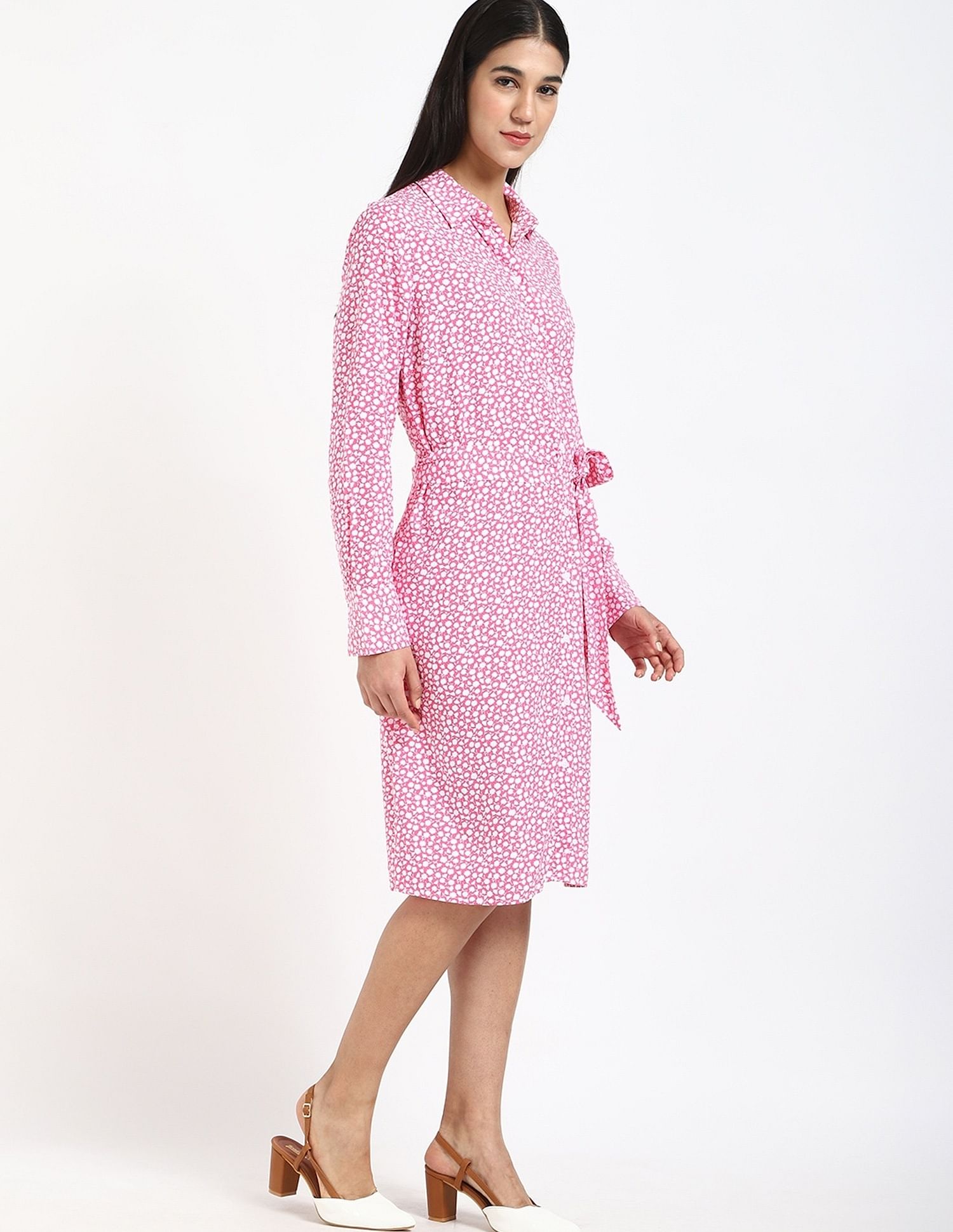 Tommy Hilfiger Viscose Spread Collar Shirt Dress