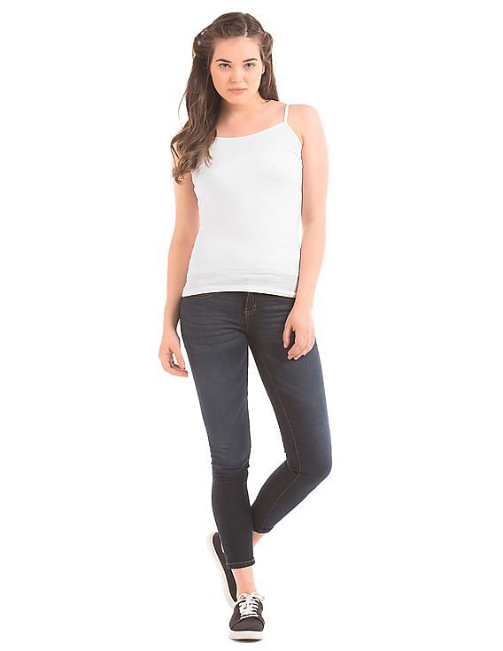 Aeropostale Solid Cotton Elastane Camisole