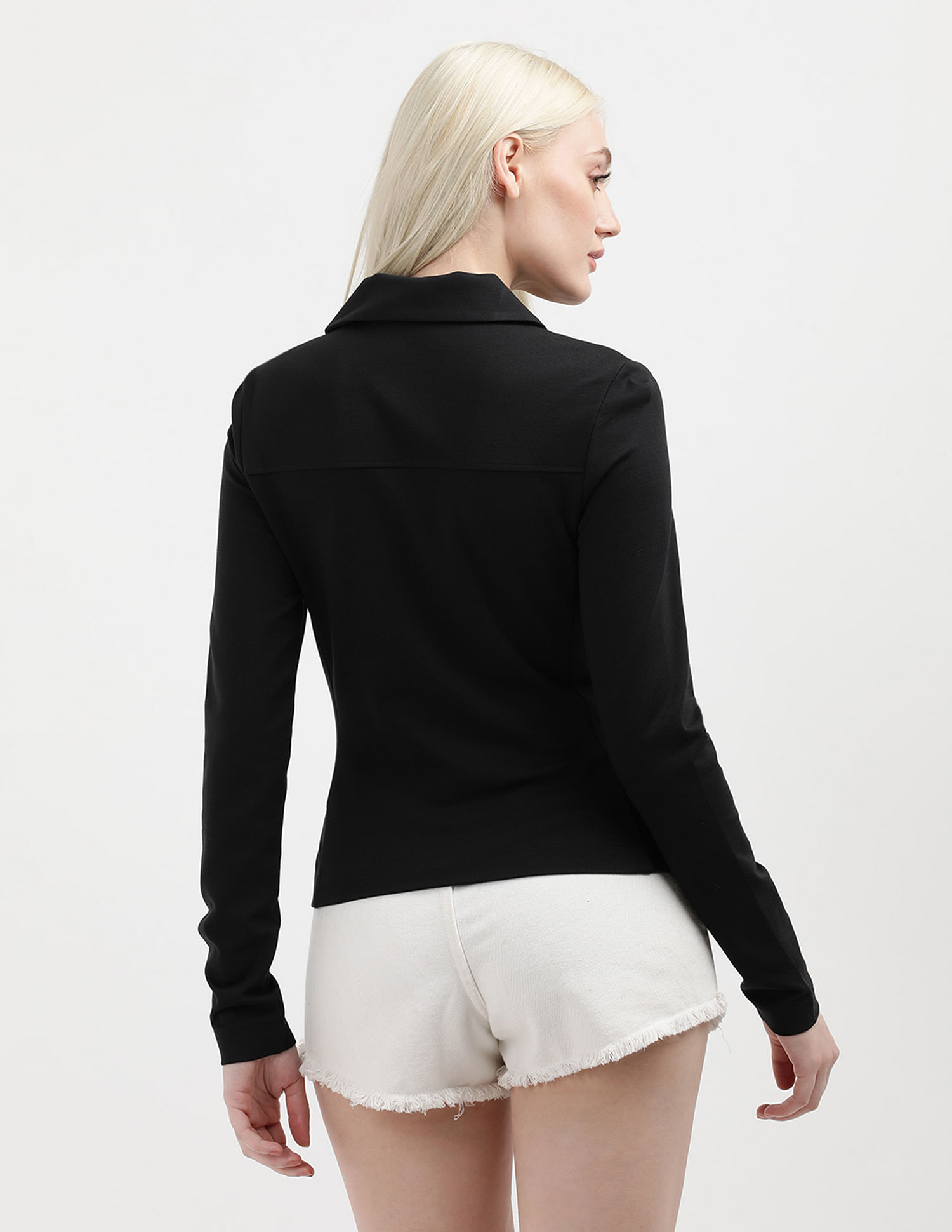 Calvin Klein Zipper Long Sleeve Milano Top