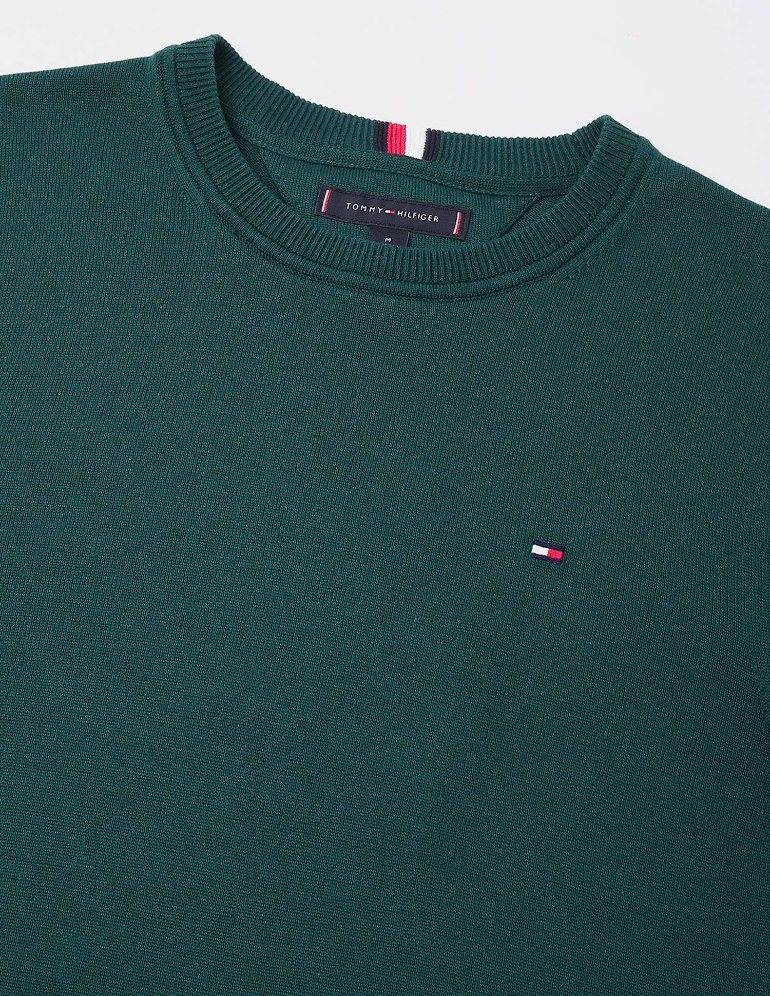 Tommy Hilfiger Solid Regular-Fit Cotton Sweater