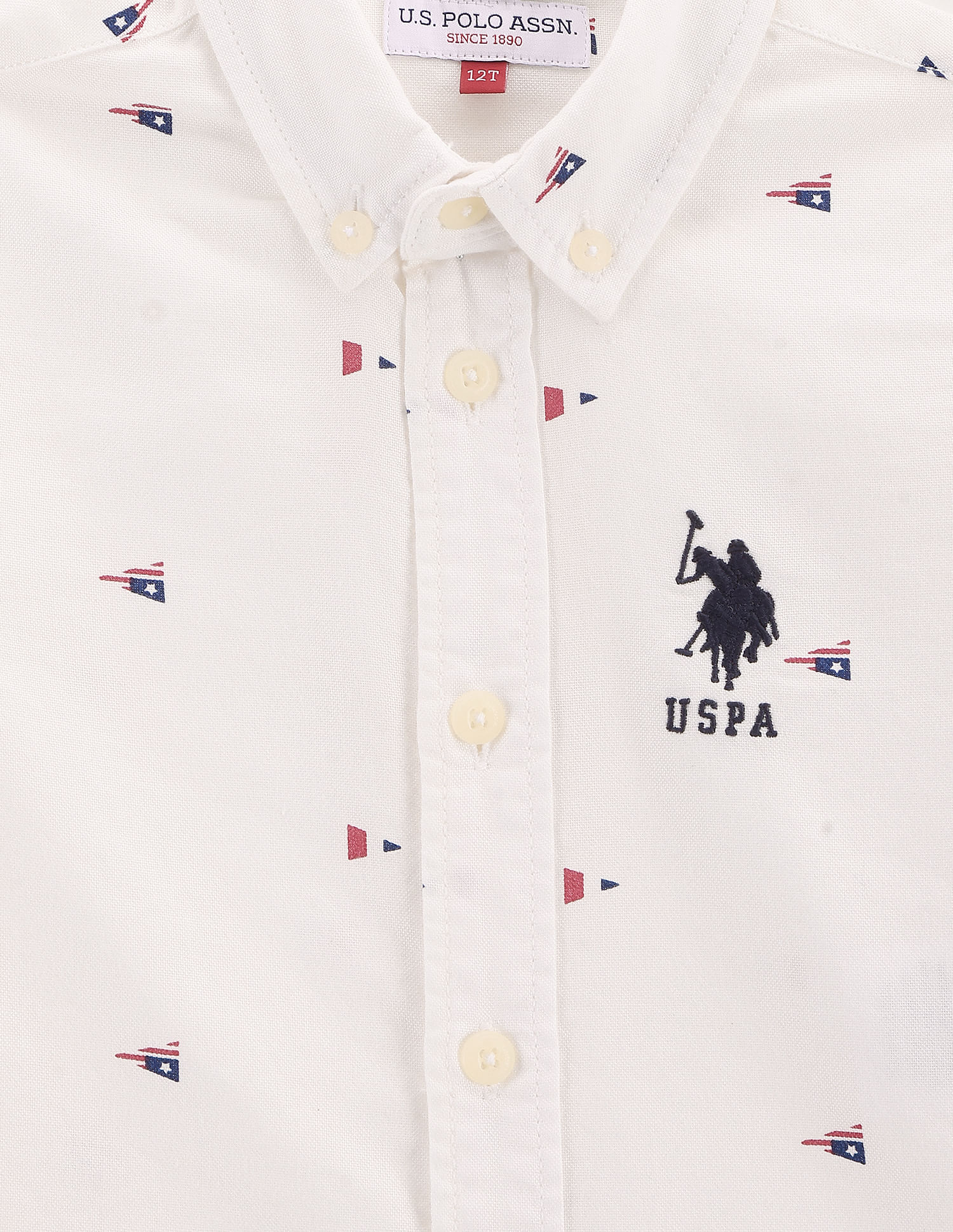 U.S. Polo Assn. Kids Boys Flag Print Shirt