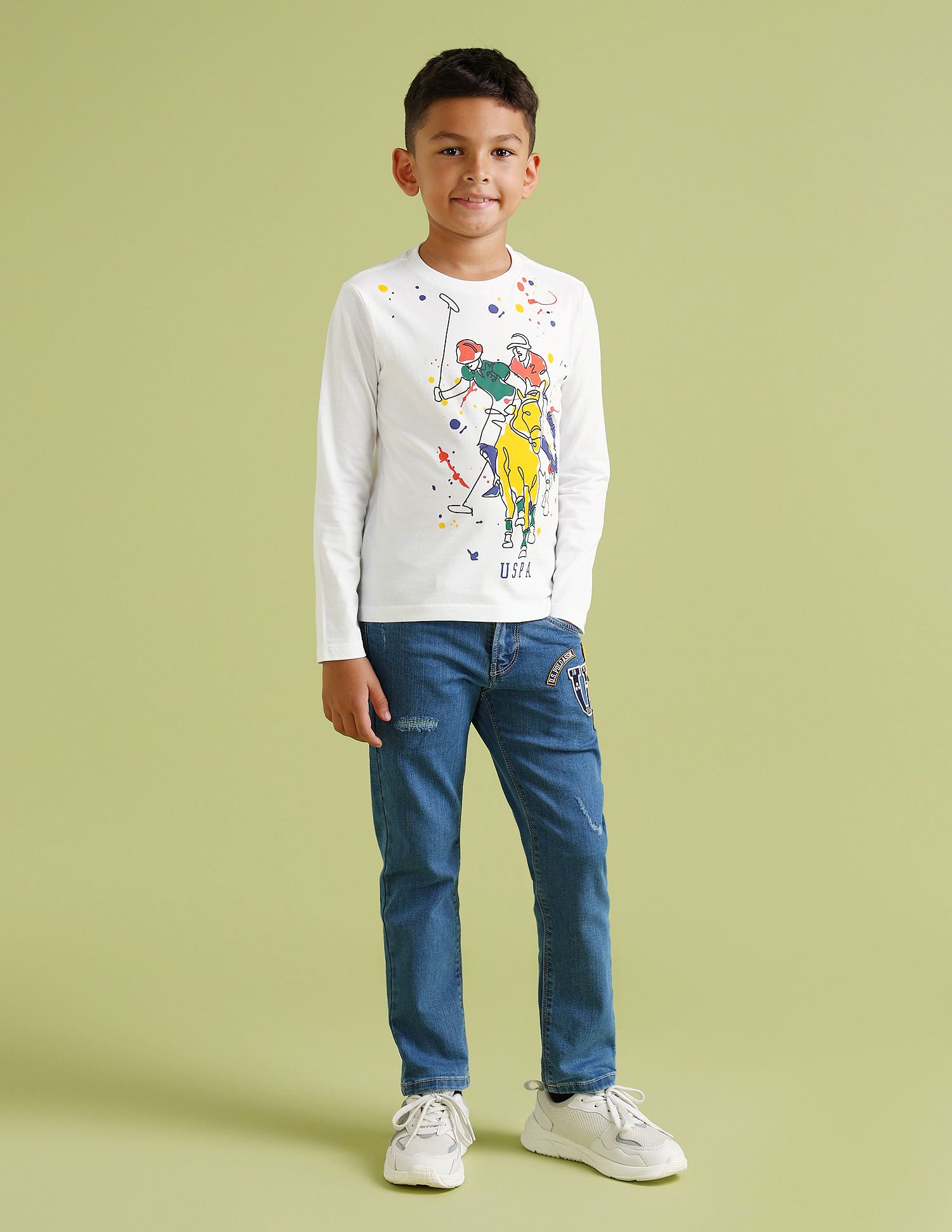 U.S. Polo Assn. Kids Boys Pure Cotton Regular T-shirt