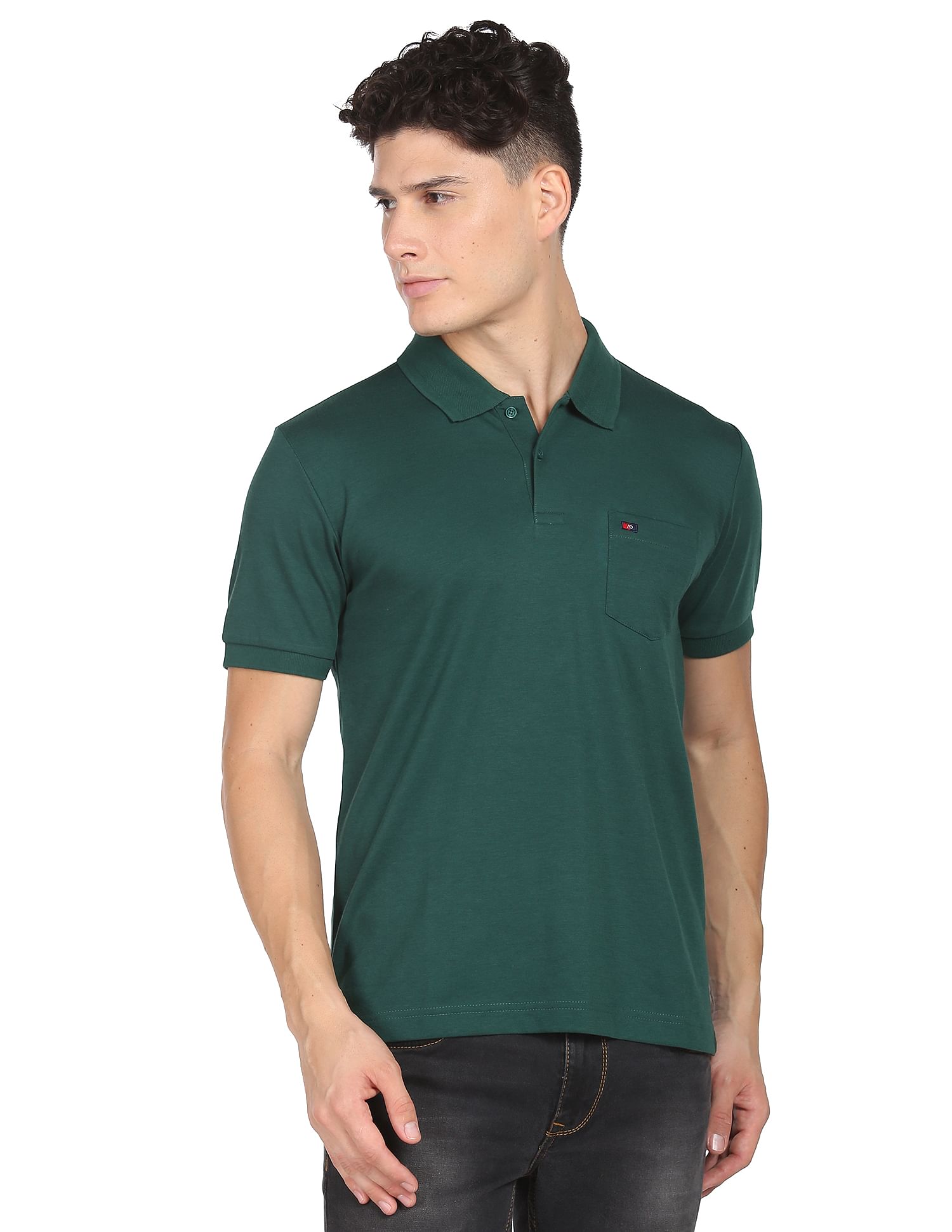 AD by Arvind Chest Pocket Easy Polo Shirt