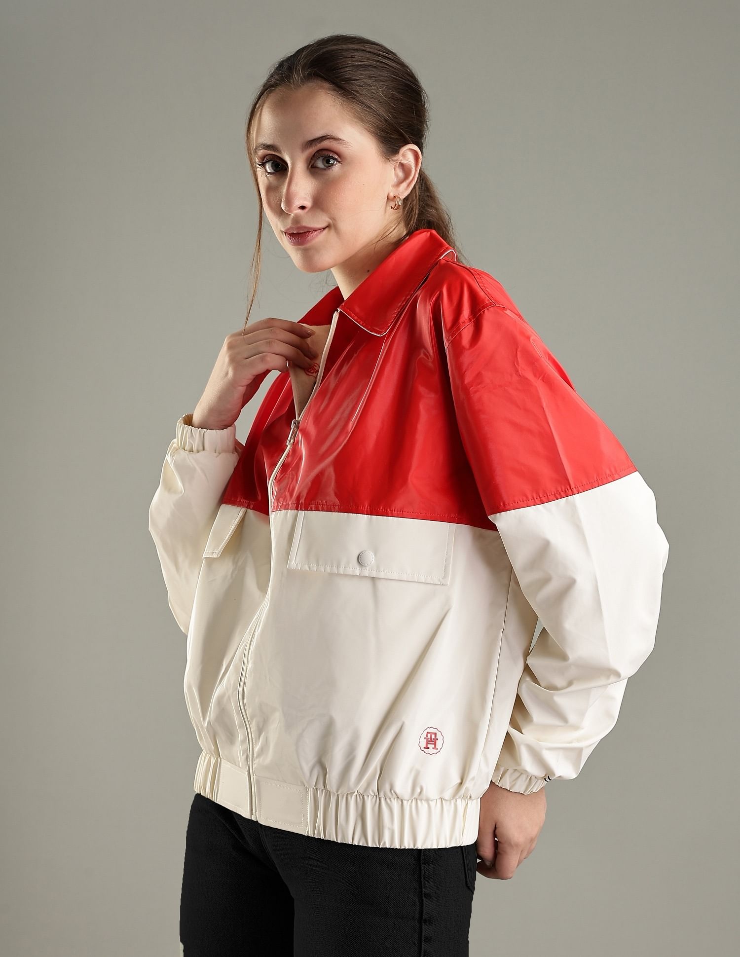 Tommy Hilfiger Regular-Fit Polyester Spread Collar Windcheater Jacket