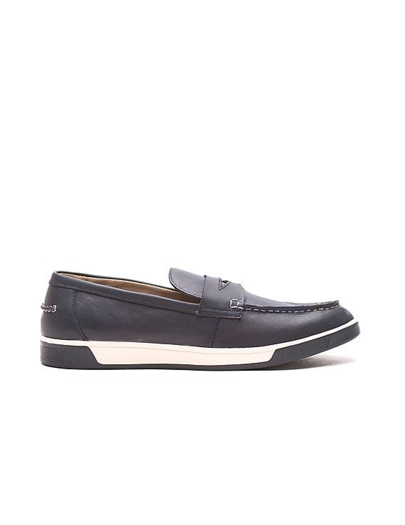 Buy Cole Haan Quincy Navy Casual Leather Penny Loafers