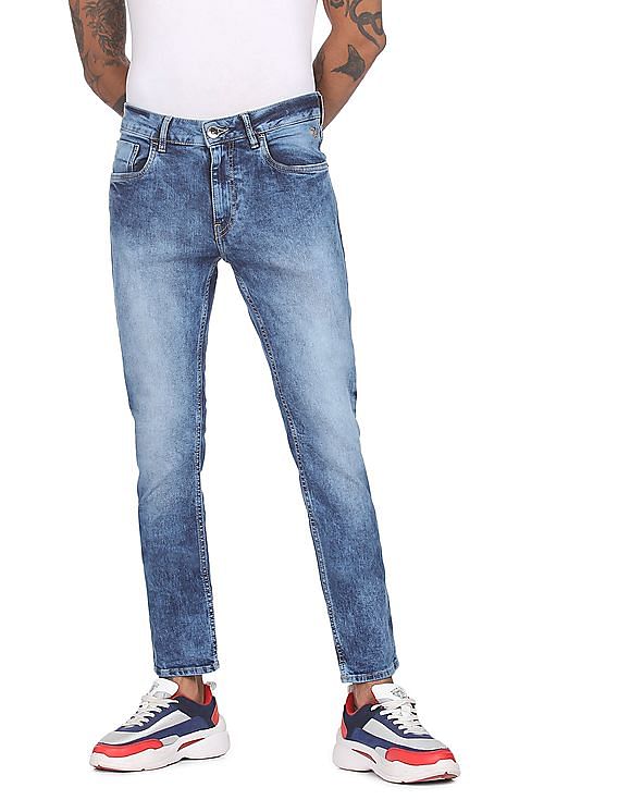 Flying Machine Michael Slim Tapered Fit Acid Wash Jeans
