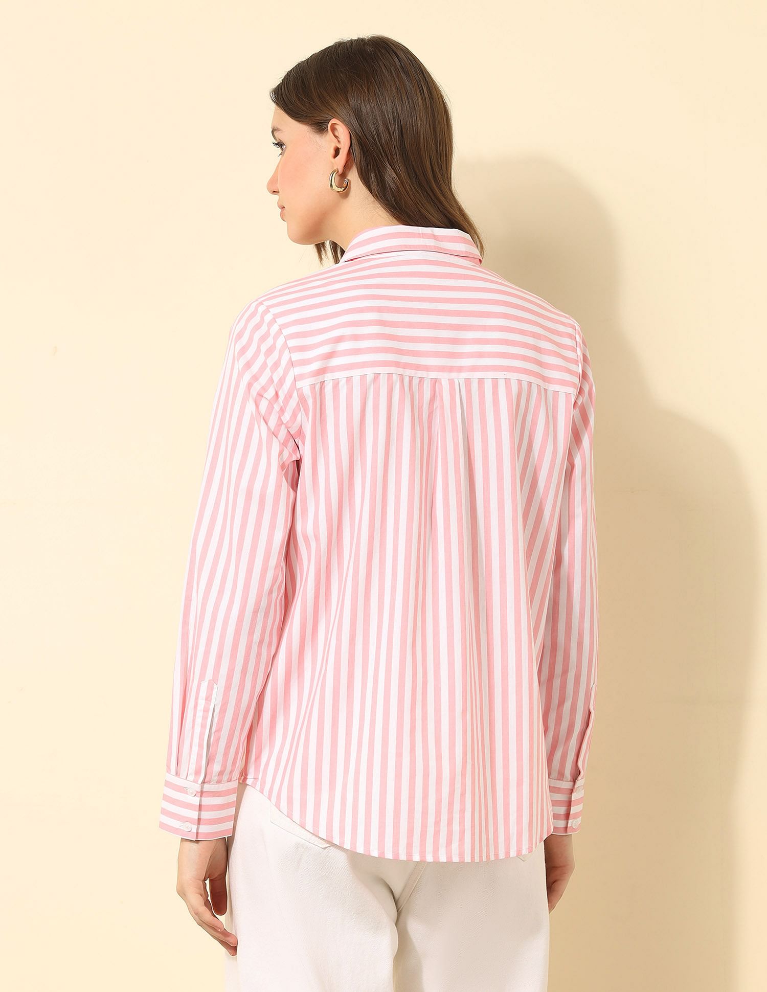 U.S. Polo Assn. Women Regular Fit Vertical Striped Shirt