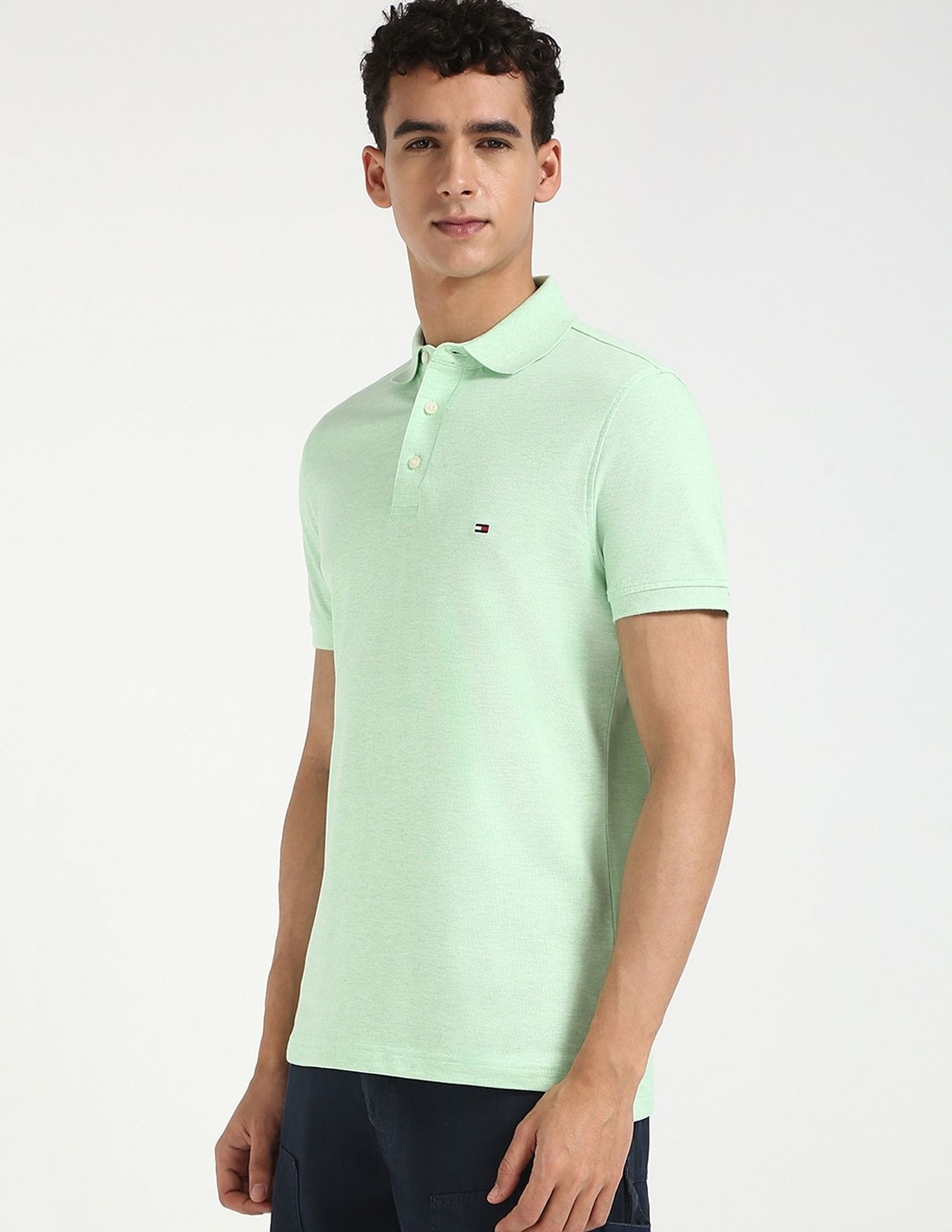 Tommy Hilfiger Solid Slim-Fit Cotton Polo Shirt