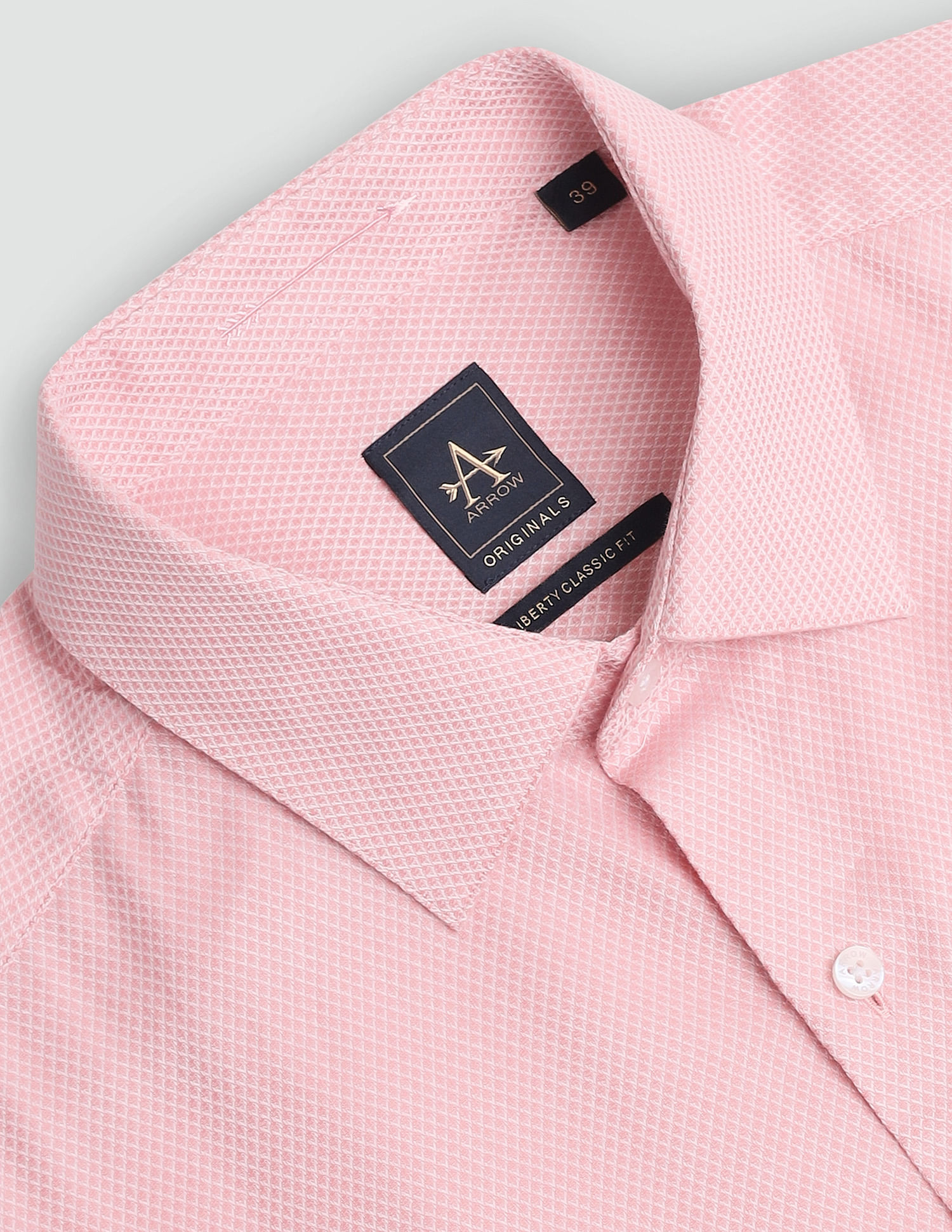 Arrow Patterned Dobby Cotton Shirt
