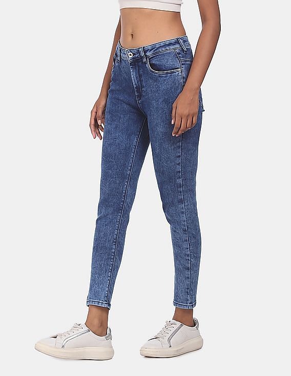 Flying Machine Women Veronica Skinny Fit Acid Wash Jeans