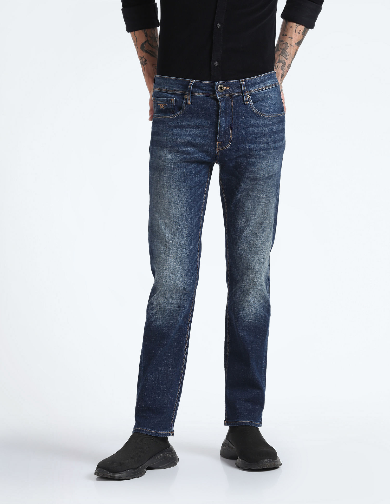 Flying Machine Slim Tapered Fit Stone Wash Jeans