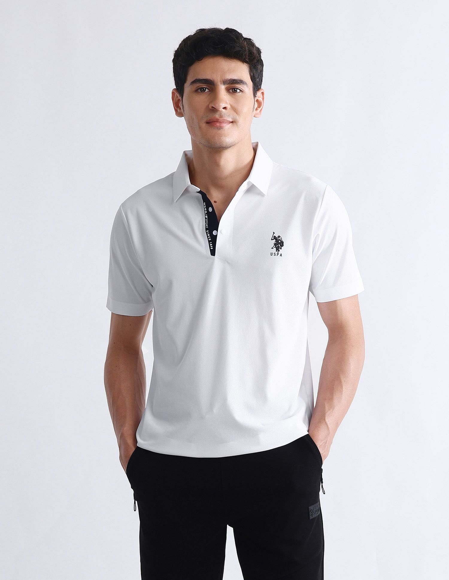 USPA Active Solid Slim Fit Polo Shirt
