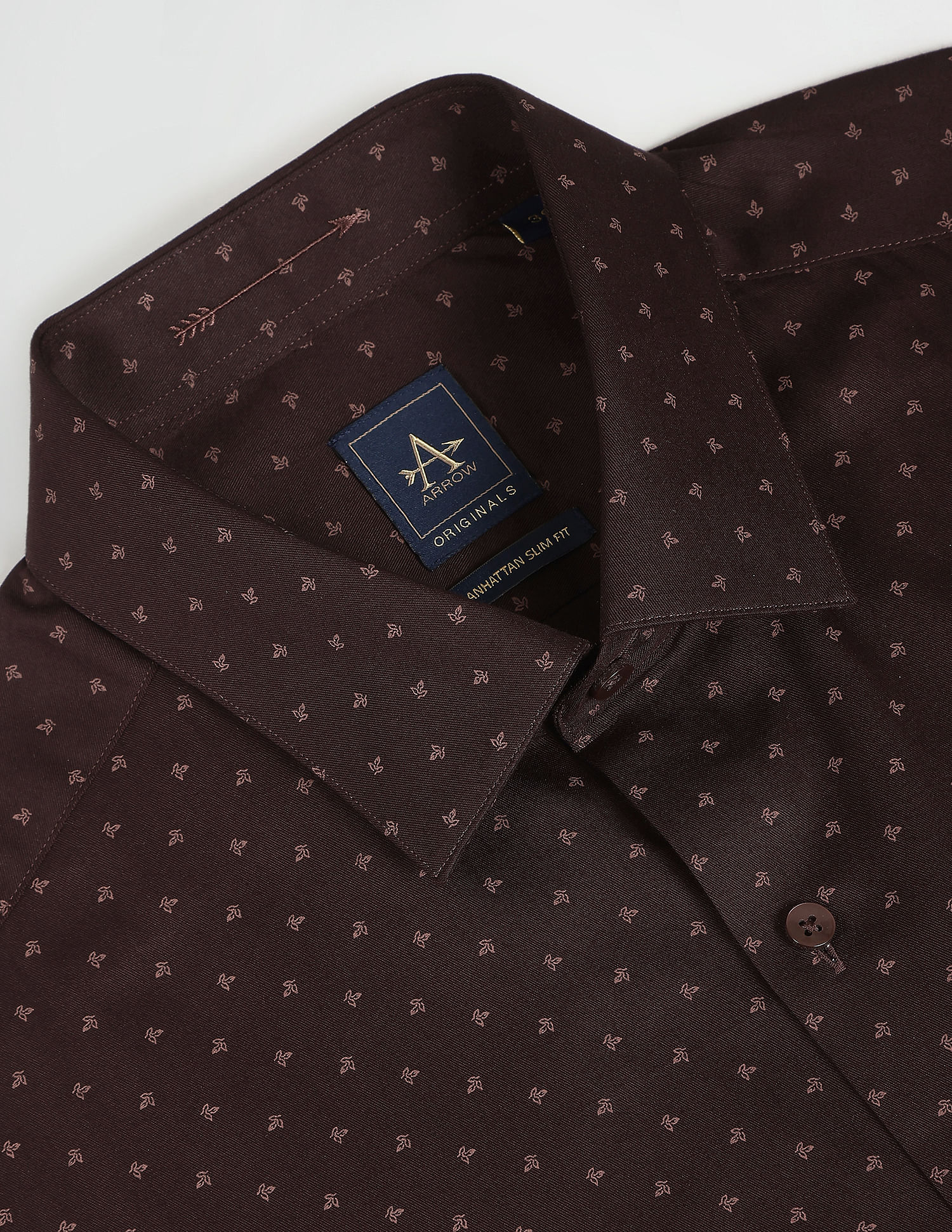 Arrow Floral Print Cotton Formal Shirt