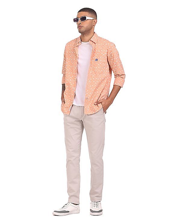 U.S. Polo Assn. Rounded Cuff Printed Casual Shirt