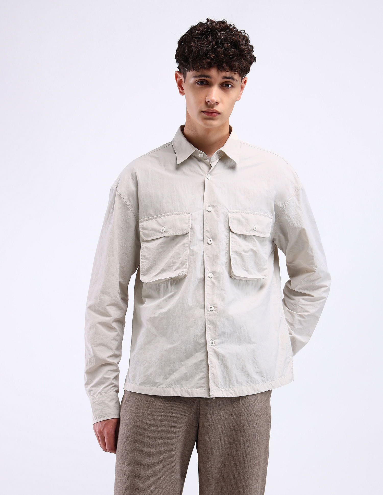 Flying Machine Oversized Utility Cotton Shirt