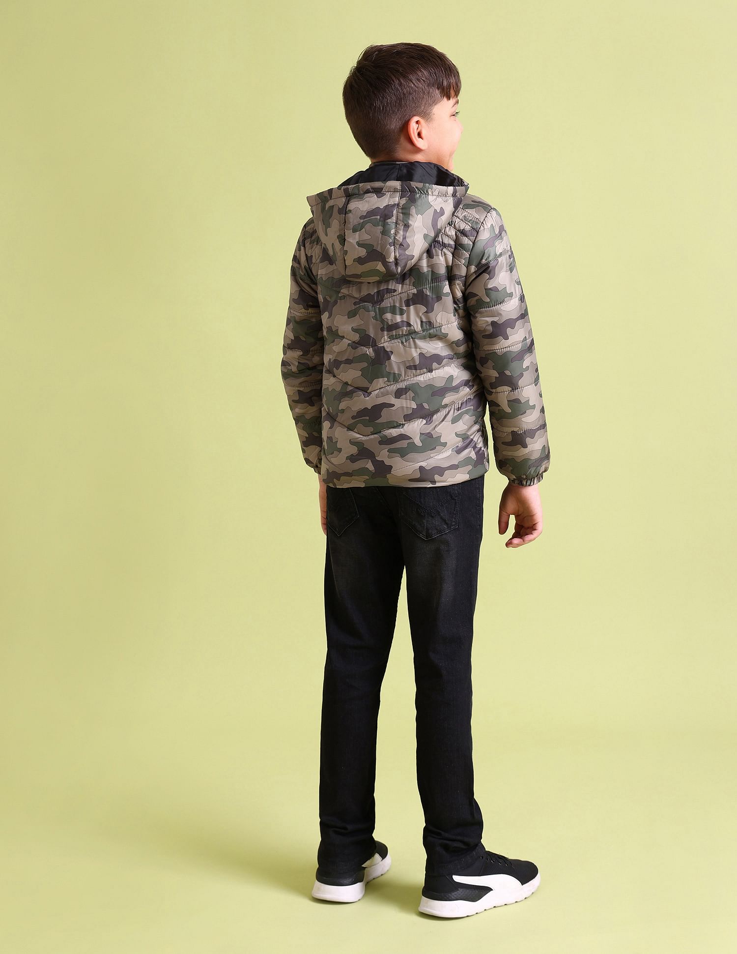 U.S. Polo Assn. Kids Detachable Hood Camouflage Padded Jacket