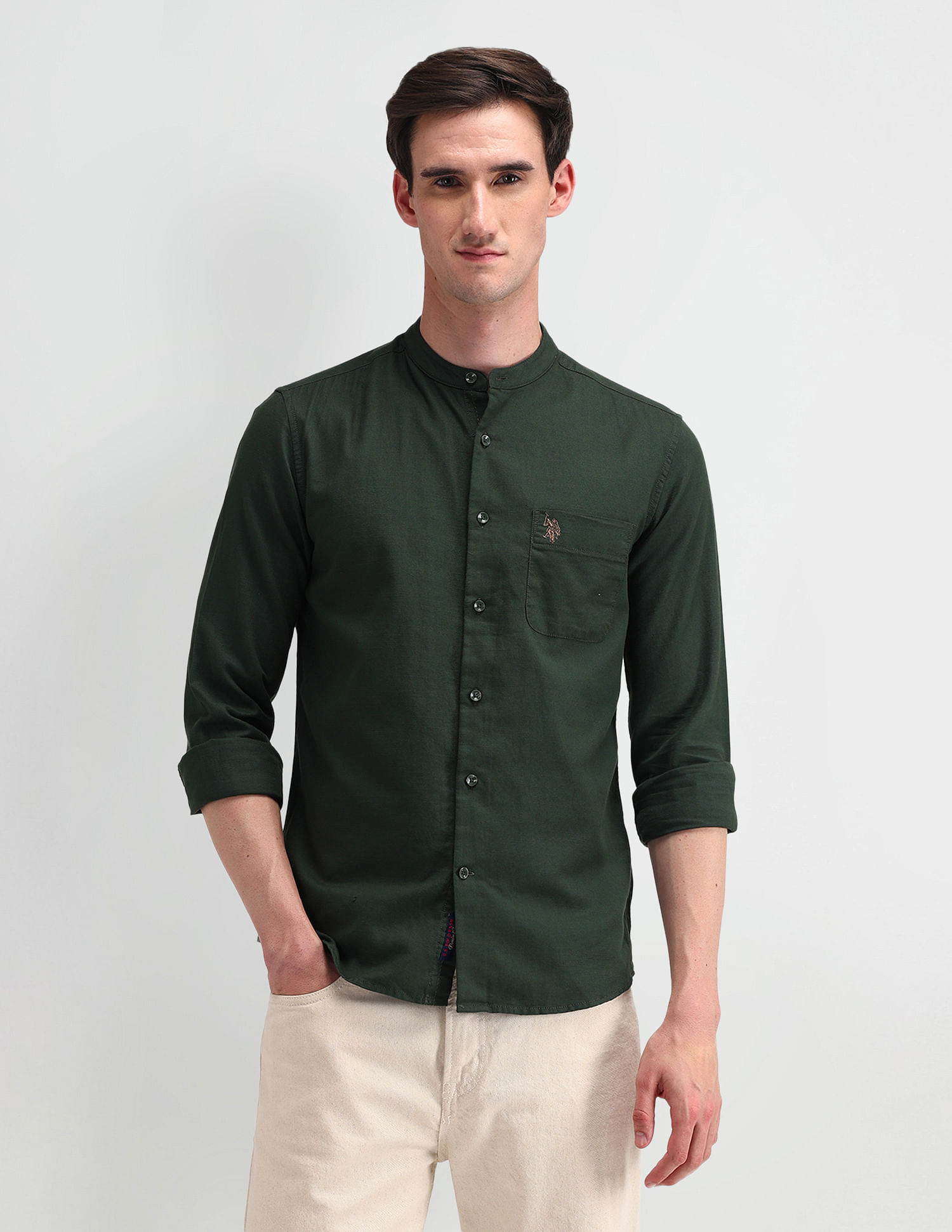 U.S. Polo Assn. Denim Co. Slim Fit Solid Shirt