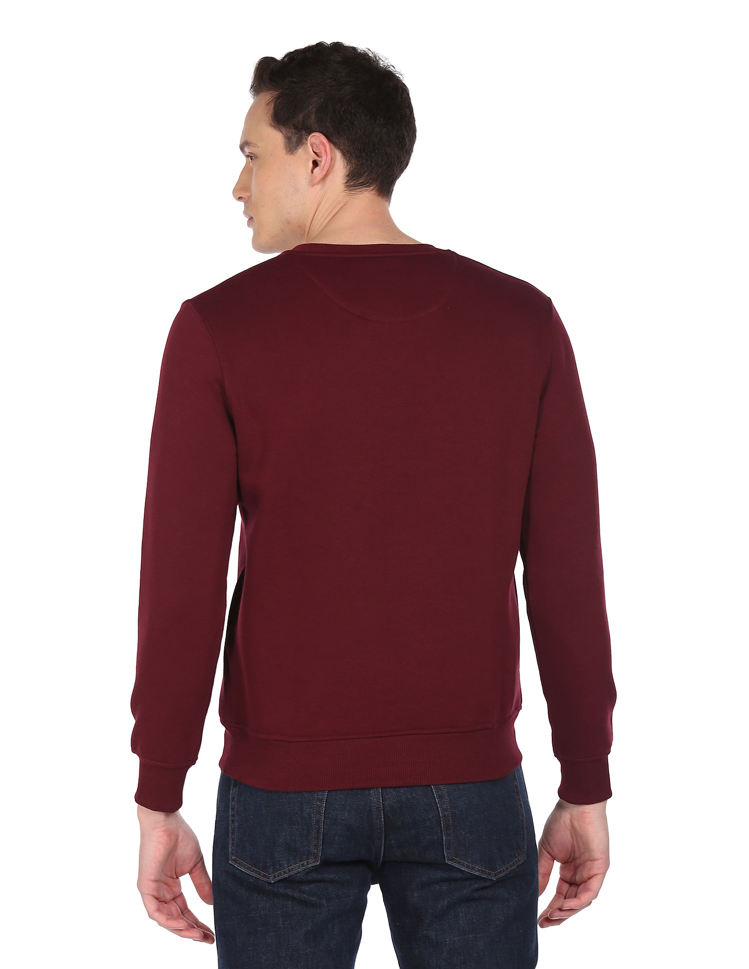 Maroon crew neck outlet sweater