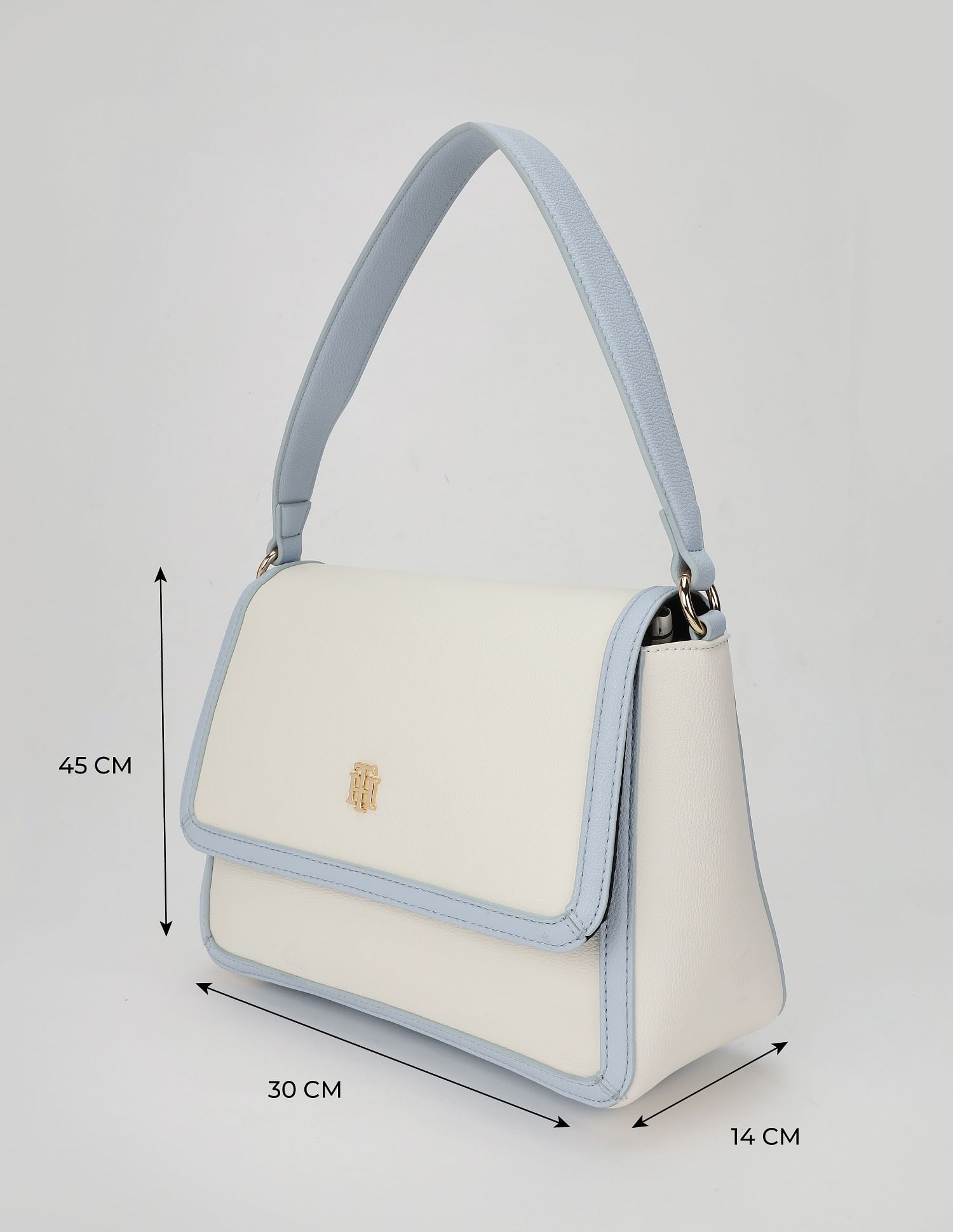 Tommy Hilfiger Solid Blue Pu Sling Bag