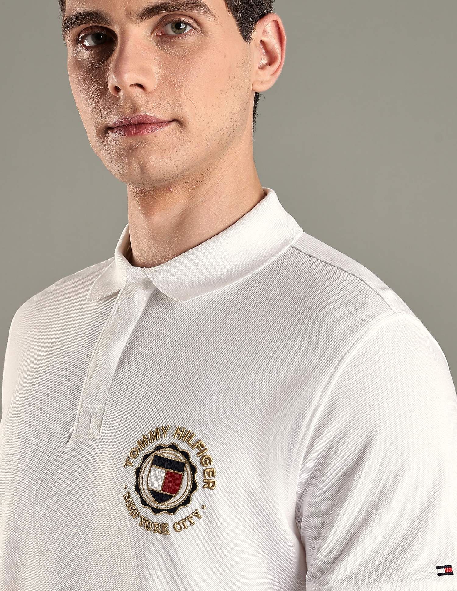 Tommy Hilfiger Embroidered Logo Regular-Fit Cotton Polo T-Shirt