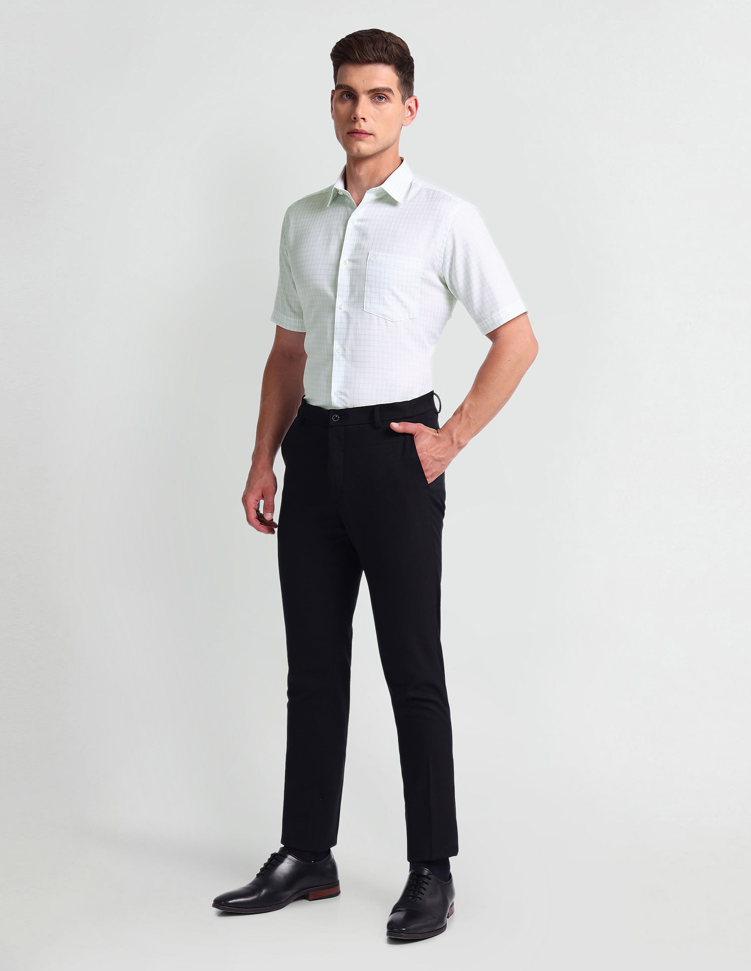 Arrow Pure Cotton Graph Check Shirt
