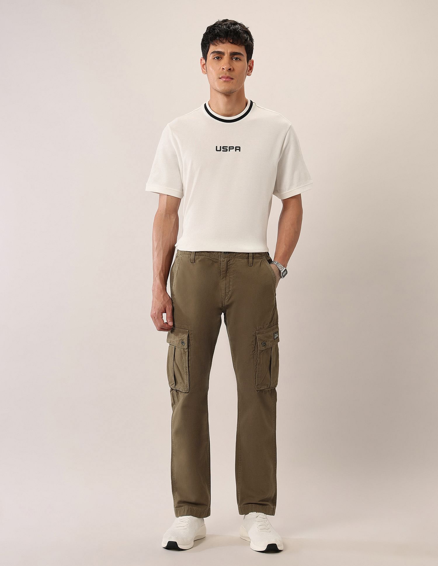 U.S. Polo Assn. Denim Co. Mid Rise Straight Fit Twill Cargos
