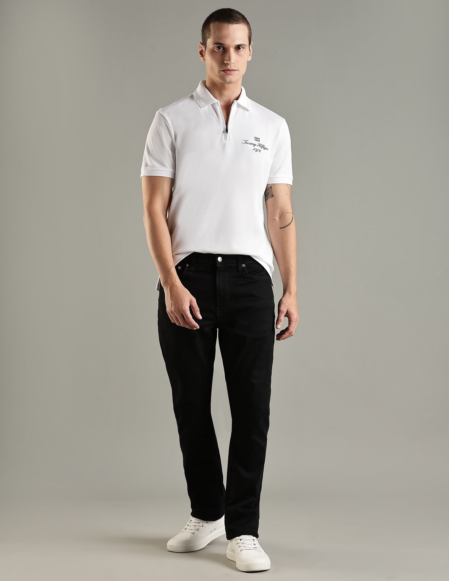 Tommy Hilfiger Embroidered Logo Regular Fit Cotton Polo T-Shirt