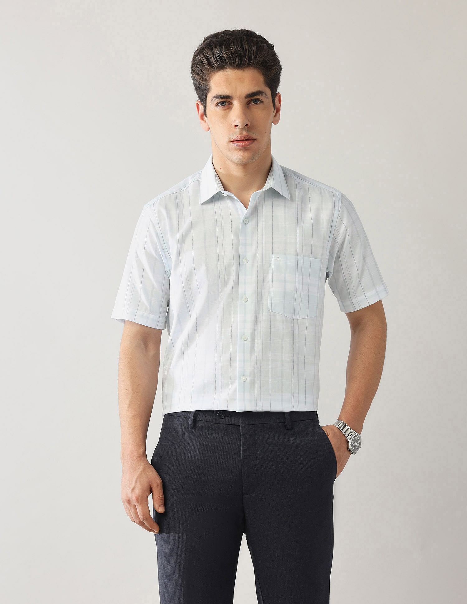 Arrow Grid Tattersall Checked Dobby Shirt