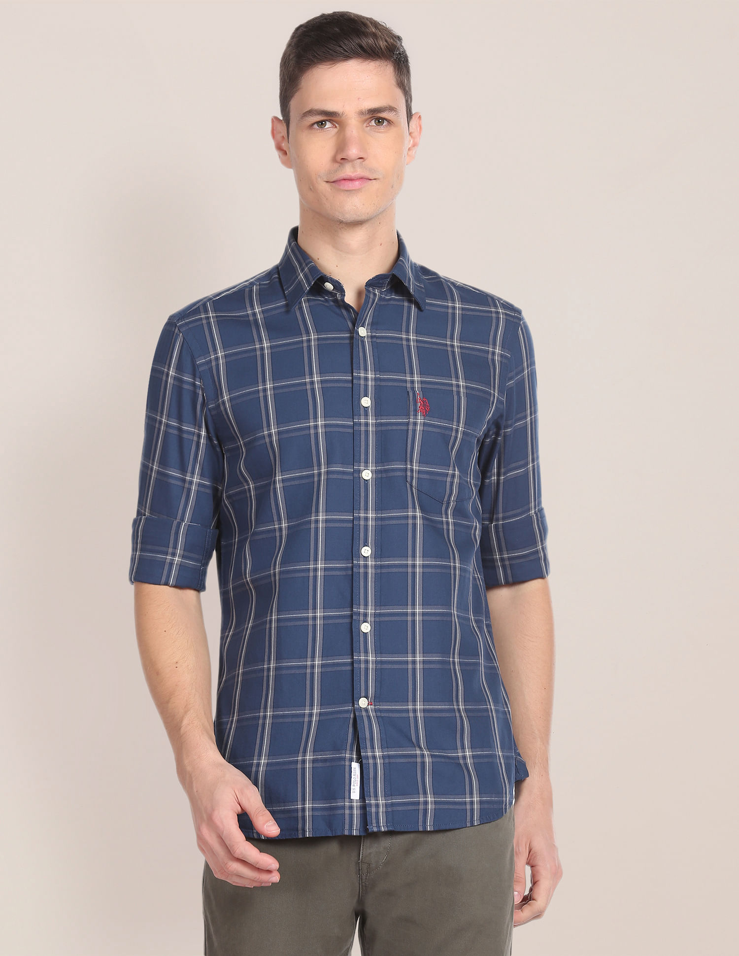 U.S. Polo Assn. Cotton Twill Plaid Shirt