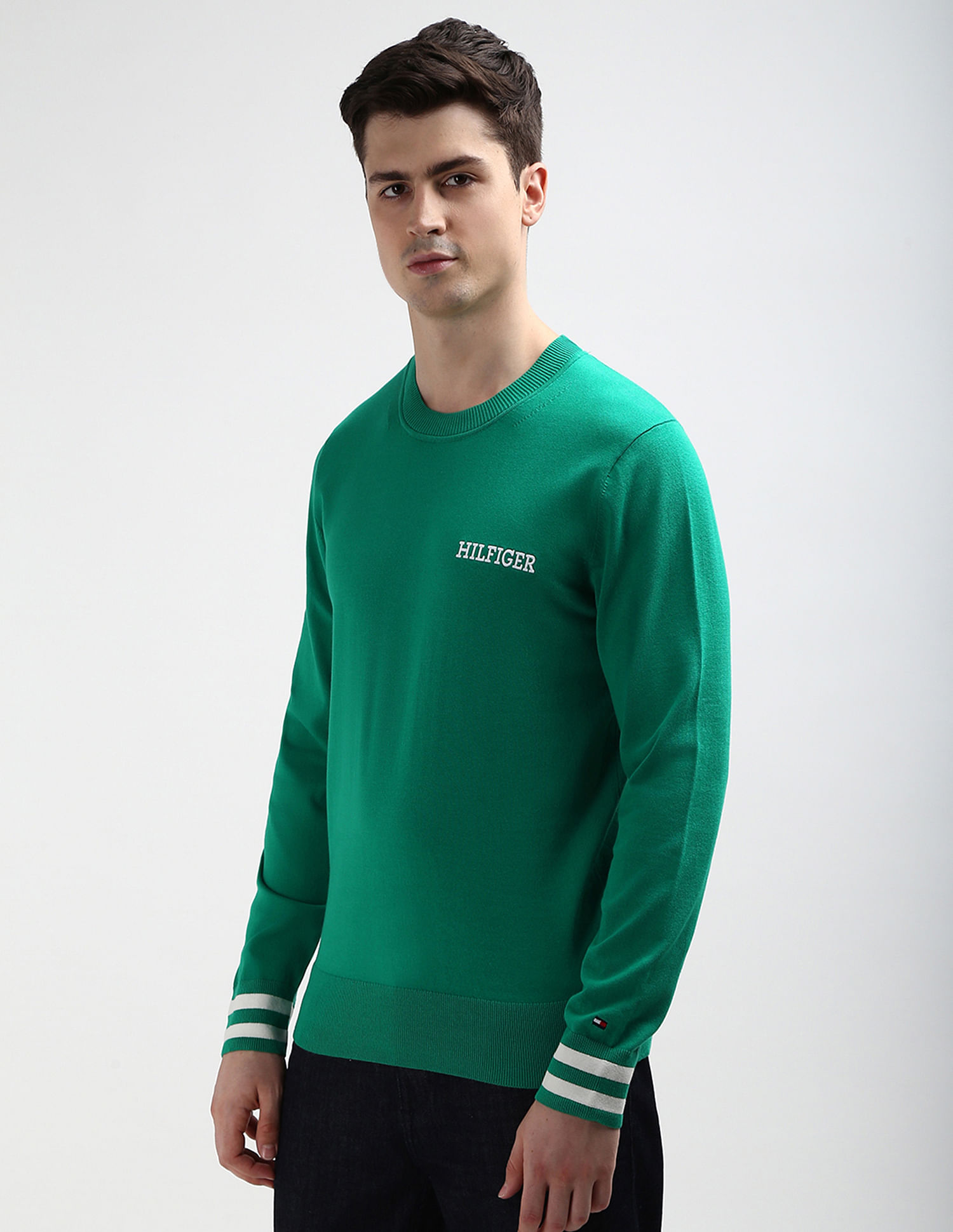 Tommy Hilfiger Embroidered Monotype Cotton Sweater