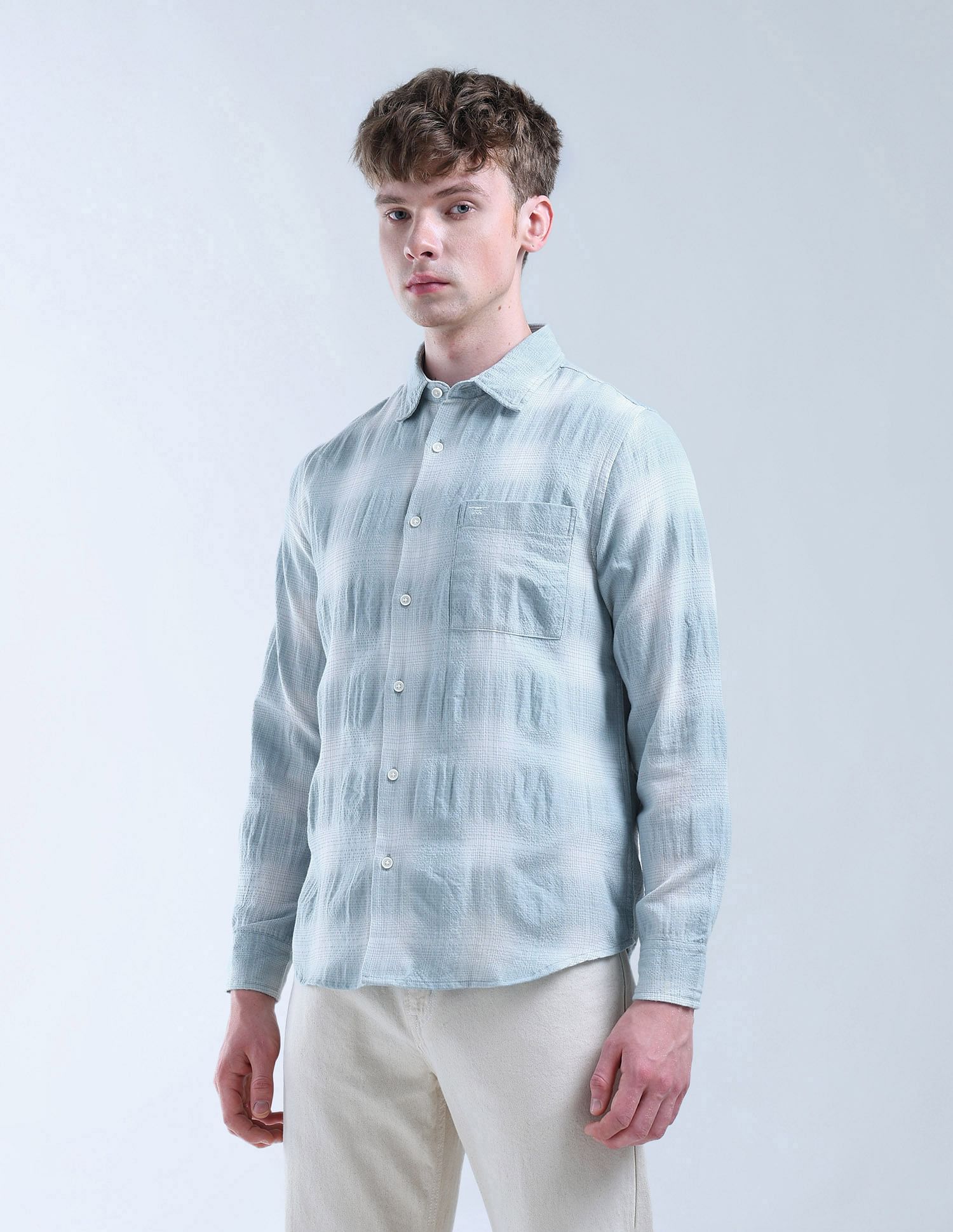 Flying Machine Plaid Checked Digitopia Shirt