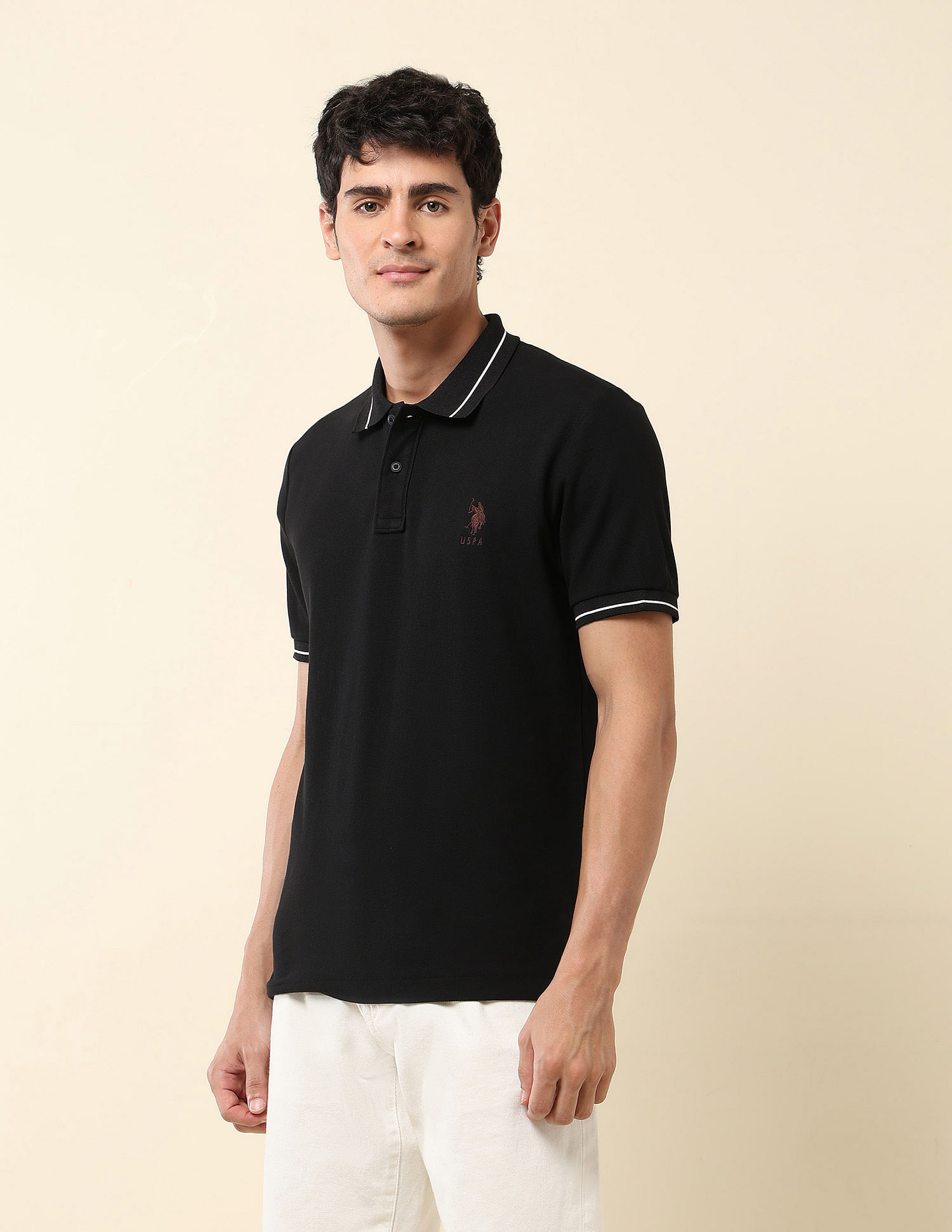 U.S. Polo Assn. Solid Modern Monochrome Polo Shirt