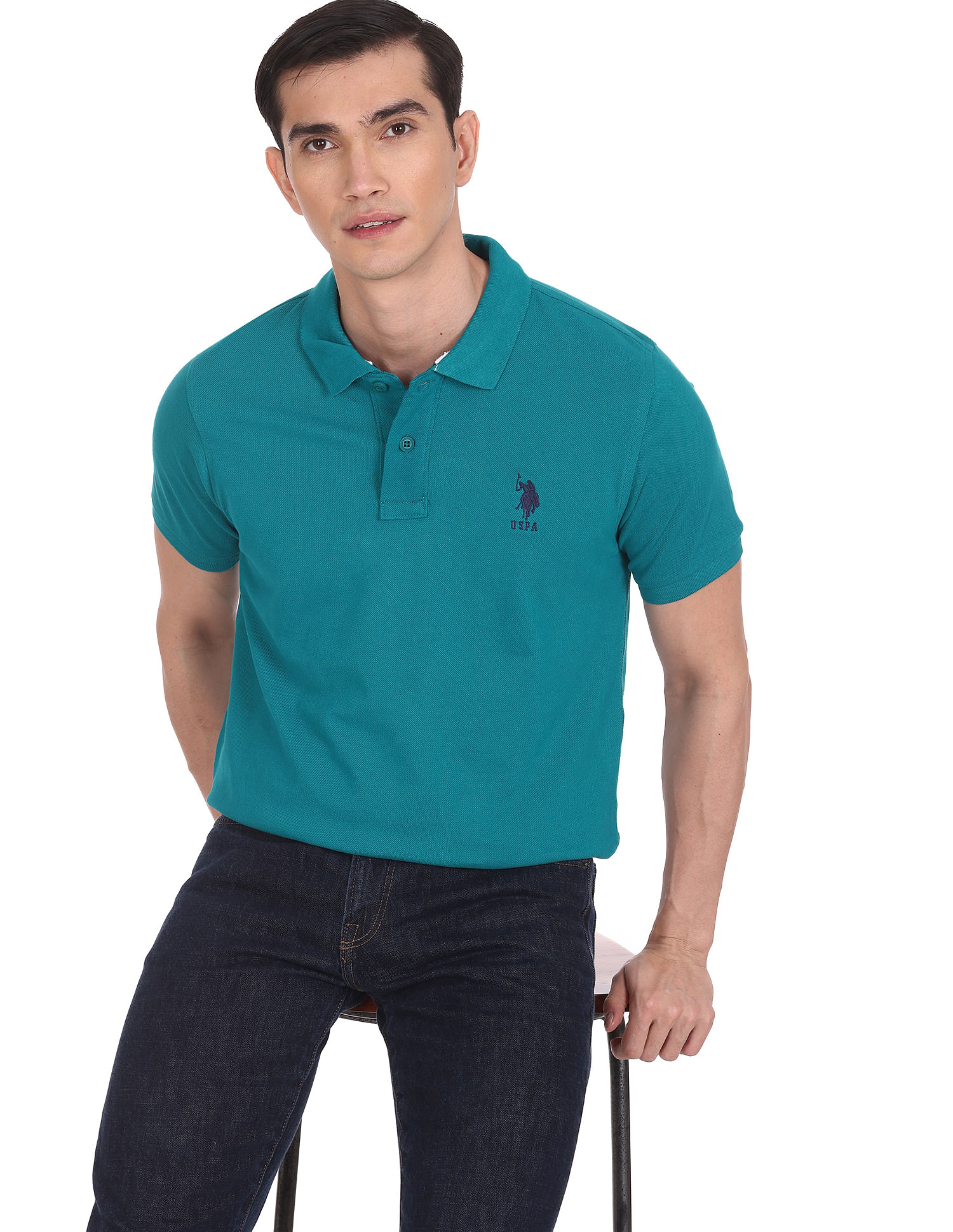 teal mens polo shirt