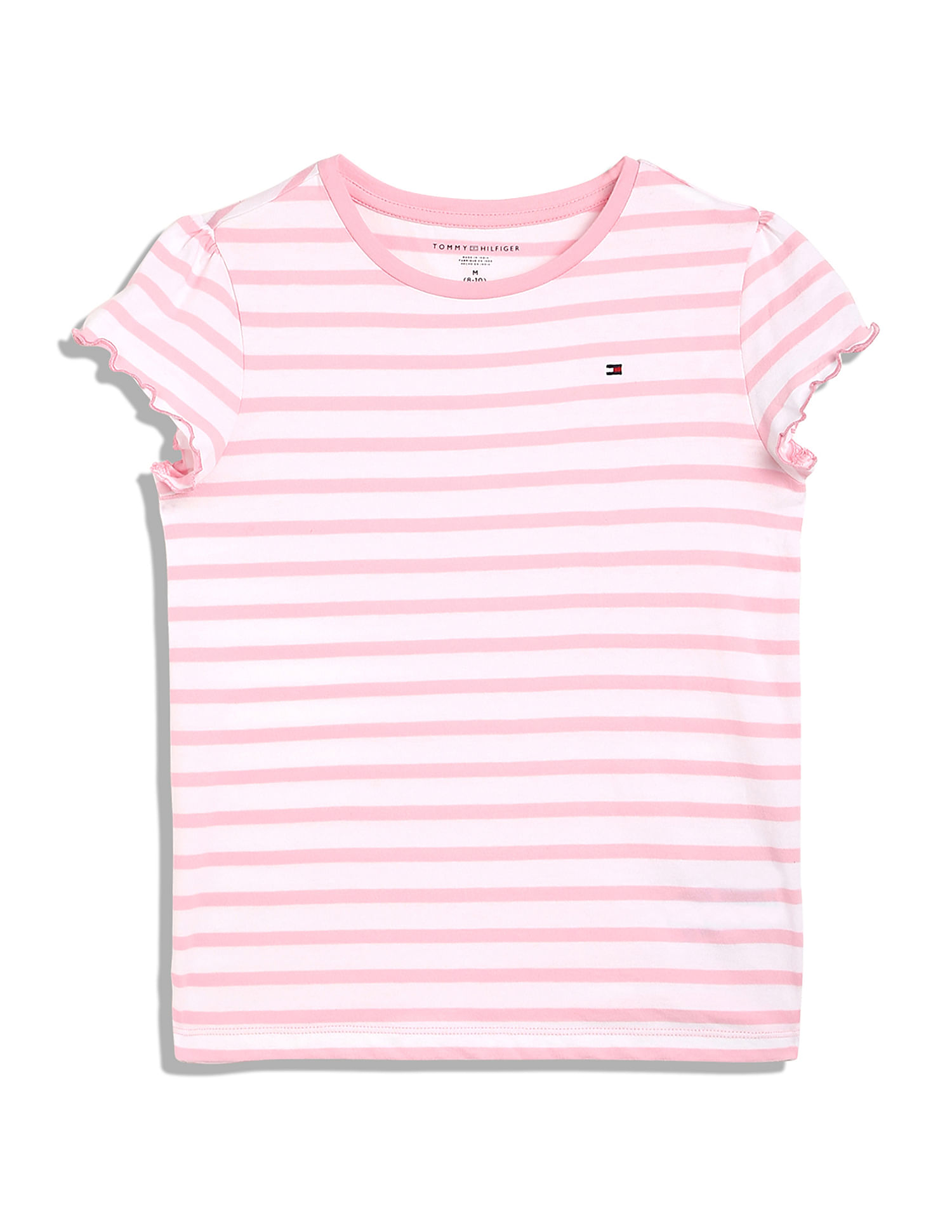 Tommy Hilfiger Kids Striped Ruffle Sleeve T-Shirt