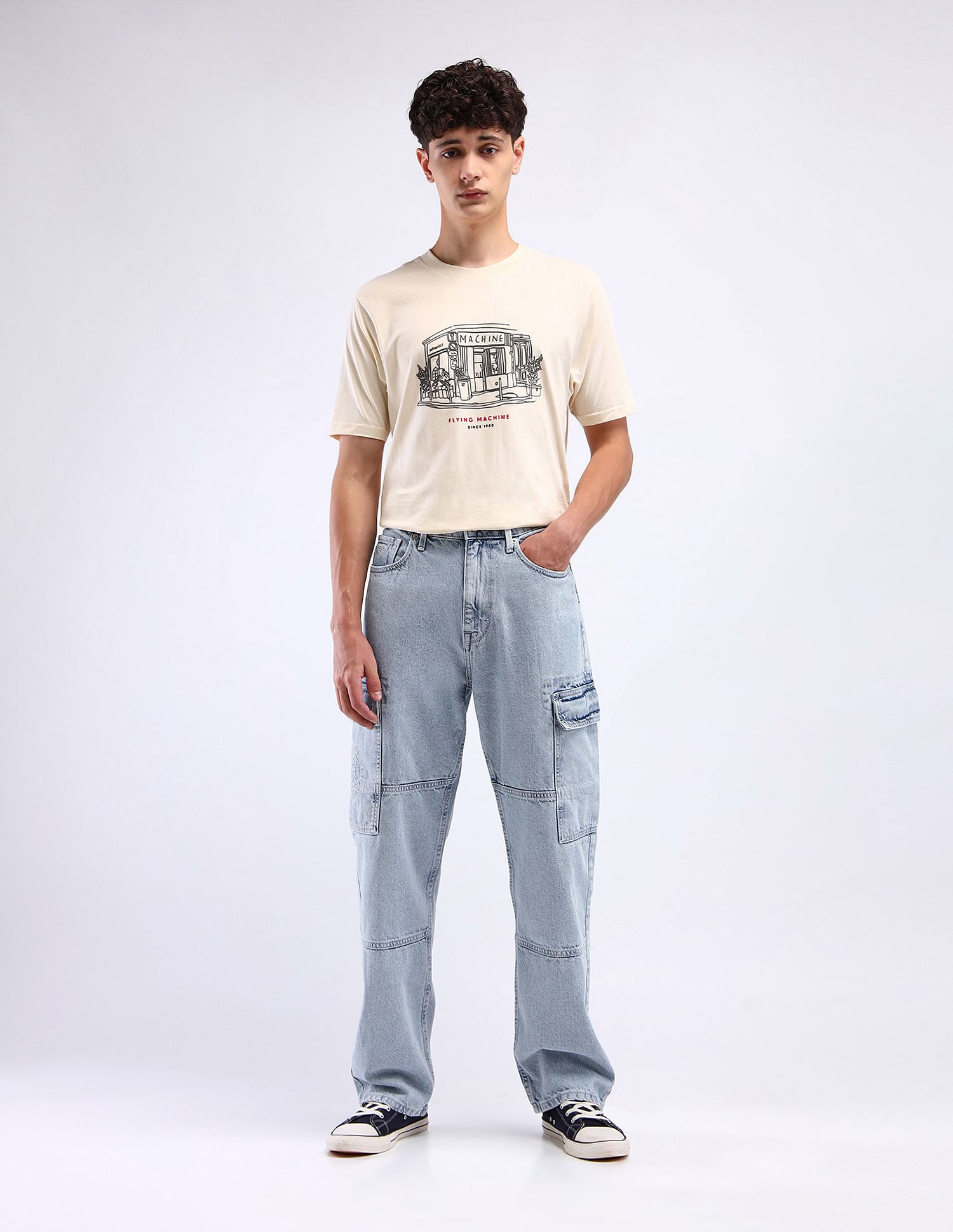 Flying Machine Cobain 90s Loose Fit Rinsed Jeans
