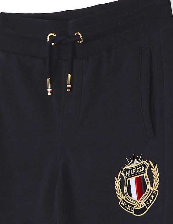 Tommy Hilfiger Kids Boys Navy Mid Rise Logo Sweatpants