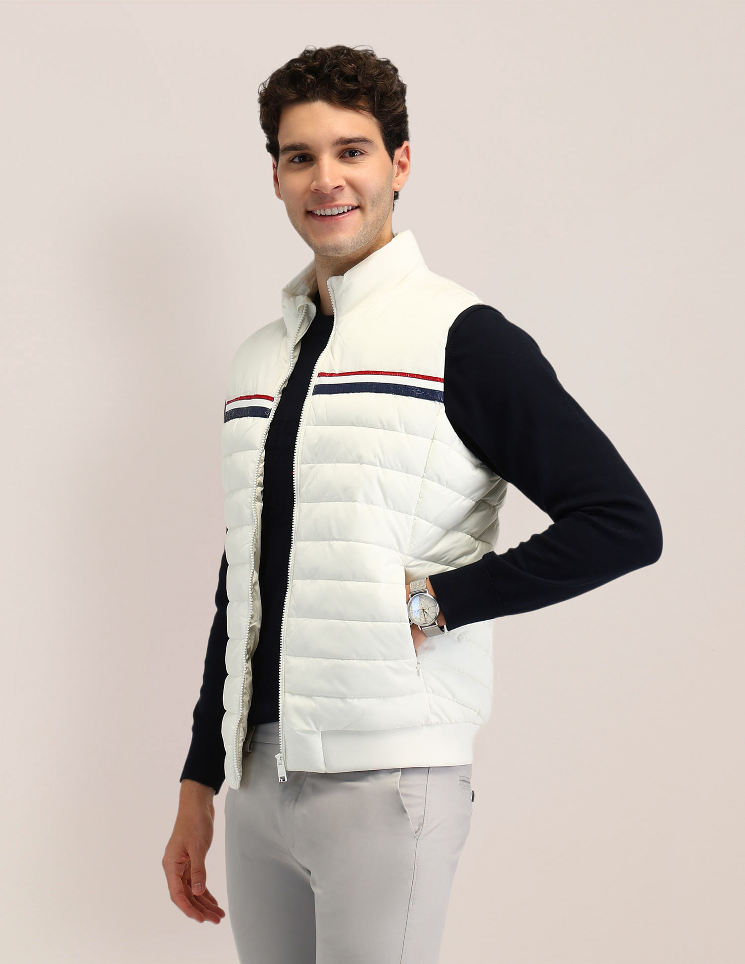 U.S. Polo Assn. Horizontal Stripes Regular Fit Jacket