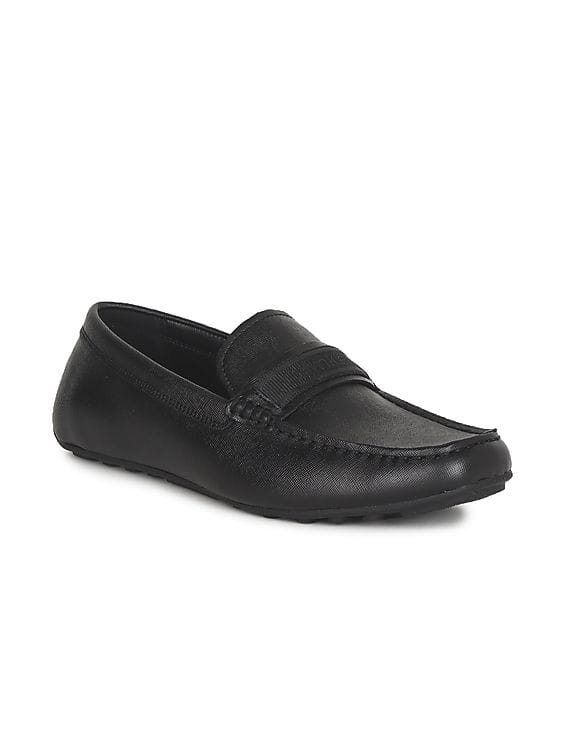 Buy Calvin Klein Men Black Slip On Textured Shoes - NNNOW.com
