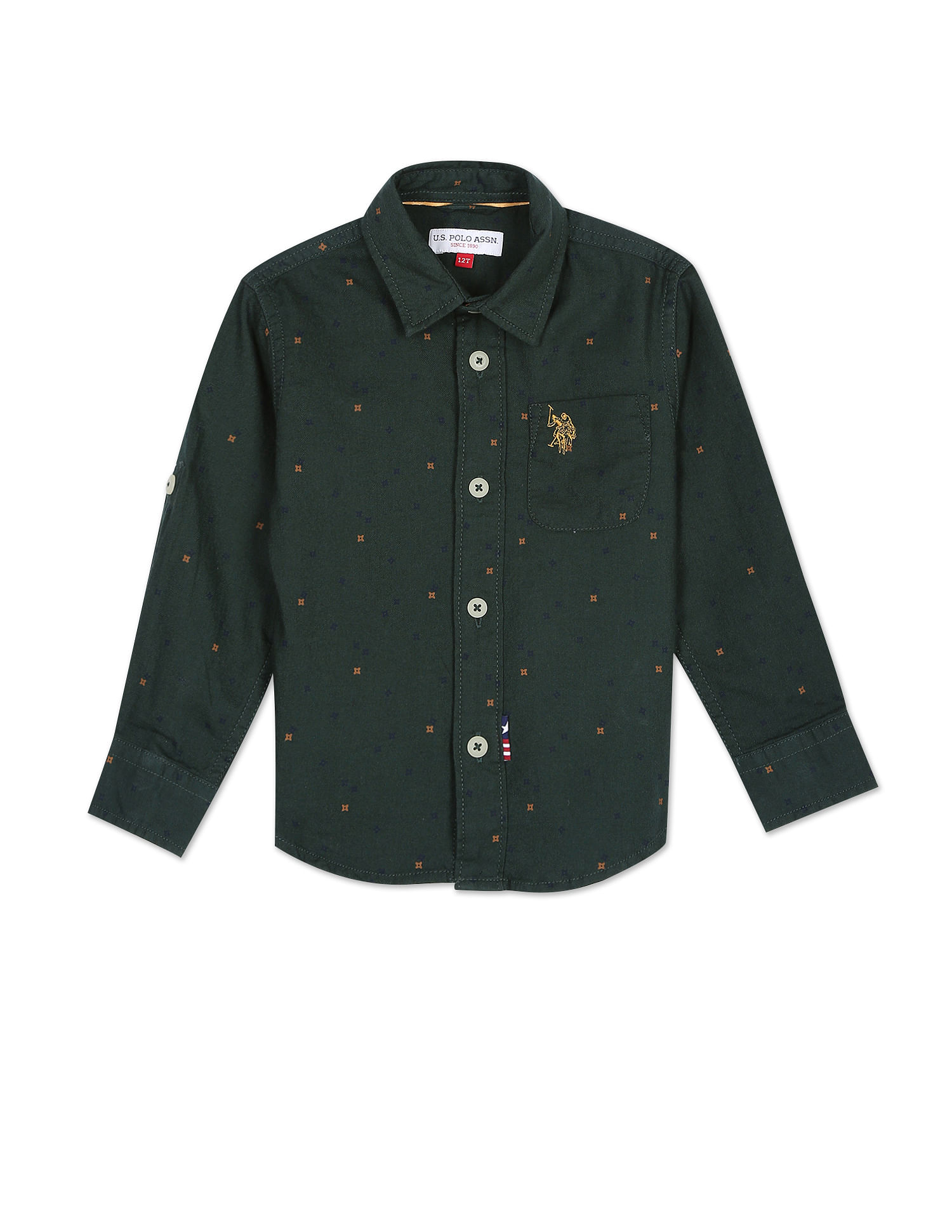 U.S. Polo Assn. Kids Boys Geometric Print Twill Shirt