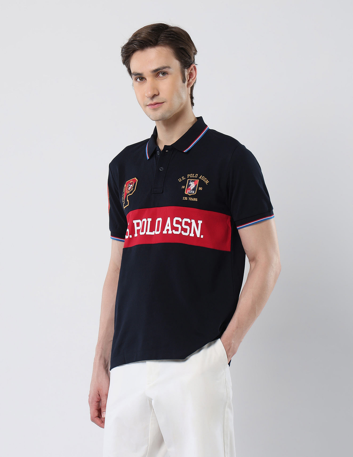 U.S. Polo Assn. Brand Printed 135 Anniversary Polo Shirt
