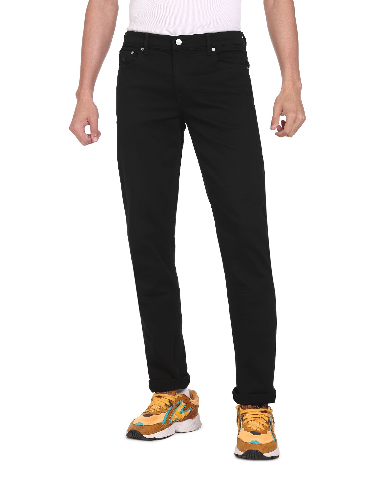 Calvin Klein Men Black Mid-Rise Skinny Fit Clean Look Jeans
