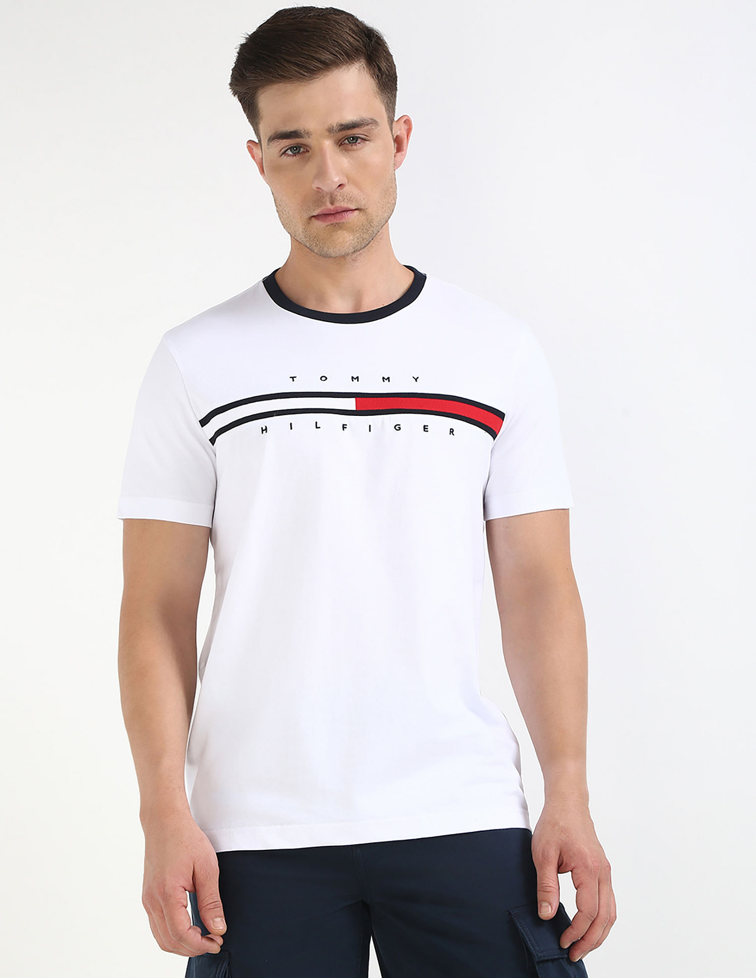 Tommy Hilfiger Embroidered Logo Regular-Fit Cotton T-Shirt