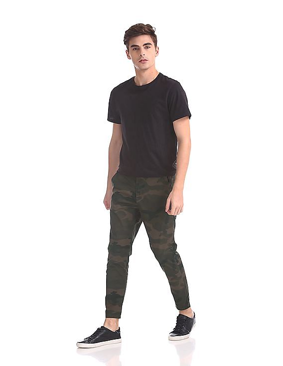 Buy The Indian Garage Co Men Grey Slim Fit Camouflage Print Joggers   Trousers for Men 2249816  Myntra