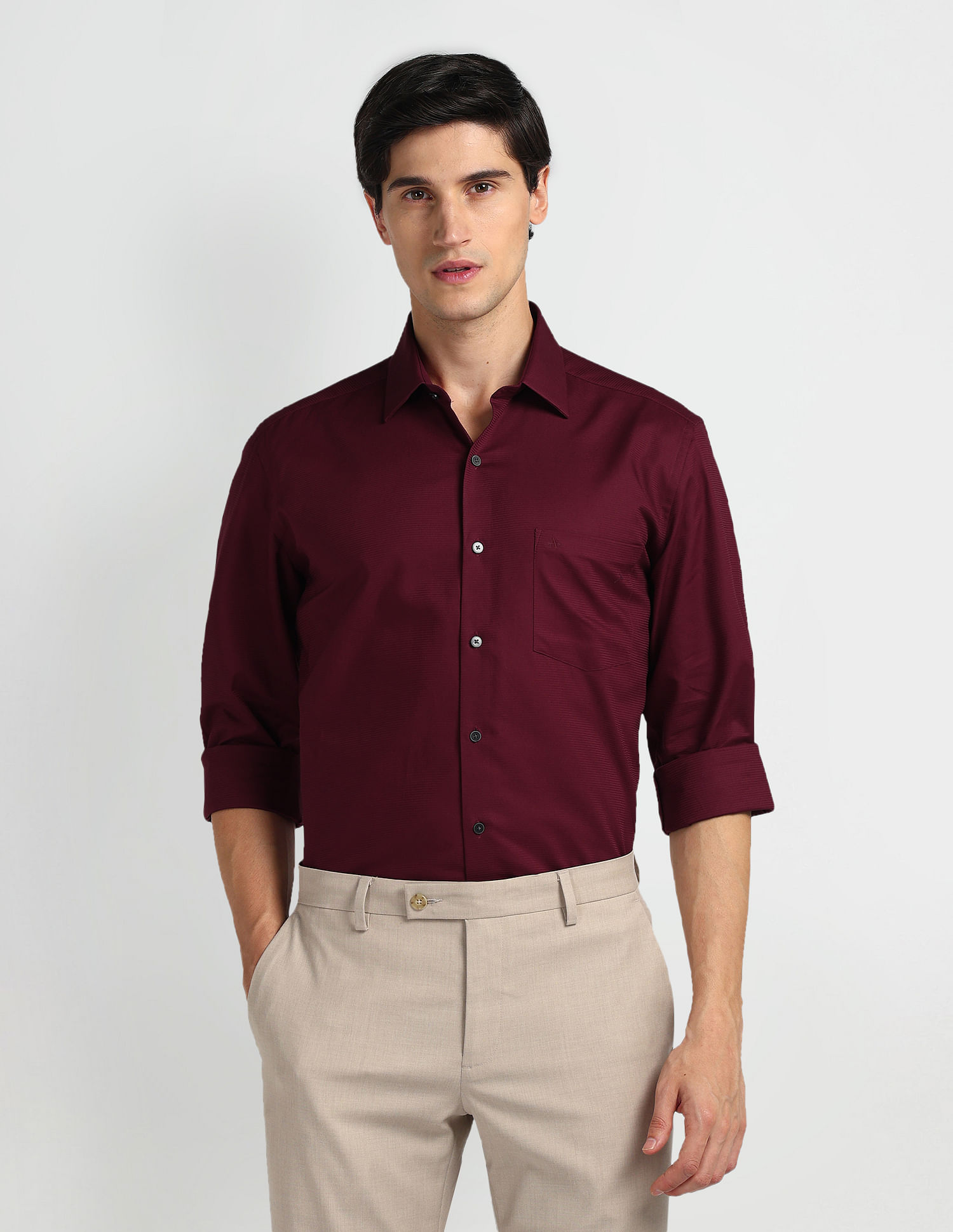 Arrow Horizontal Stripe Slim Fit Shirt