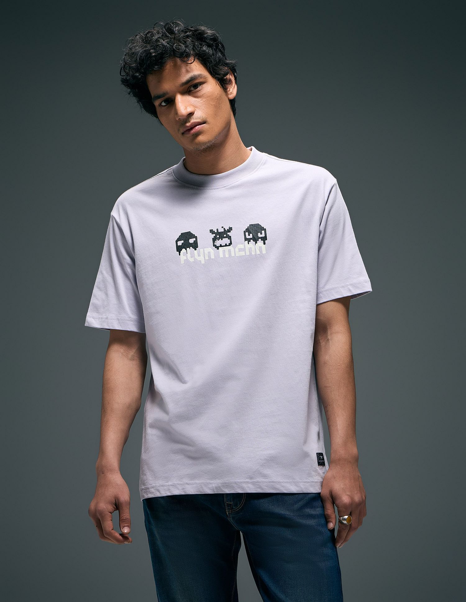 Flying Machine Graphic Printed Digitopia Relaxed T-Shirt